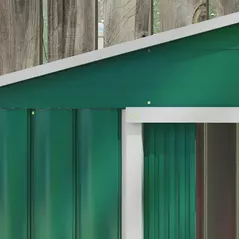 Outsunny 7 x 4ft Metal Garden Shed, Outdoor Storage Tool House with Ventilation Slots, Foundation Kit and Lockable Double Doors, Green - 9