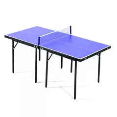 HOMCOM Folding 5ft Mini Compact Table Tennis Top Ping Pong Table Set Professional Net Games Sports Training Play Blue - 2