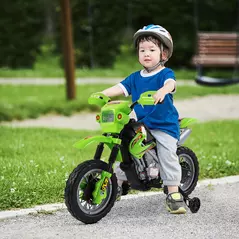 HOMCOM 6V Kids Child Electric Motorbike Ride on Motorcycle Scooter Children Toy Gift for 3-6 Years (Green) - 2