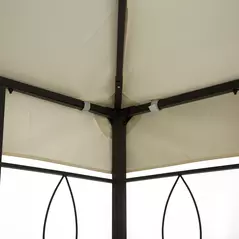 Outsunny 3x4m Gazebo Replacement Roof Canopy 2 Tier Top UV Cover Garden Patio Outdoor Sun Awning Shelters Cream (TOP COVER ONLY) - 6