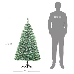 HOMCOM 5FT Indoor Christmas Tree Artificial Decoration Xmas Gift with Metal Stand Branch Tips - 3