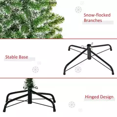 HOMCOM 5FT Indoor Christmas Tree Artificial Decoration Xmas Gift with Metal Stand Branch Tips - 7