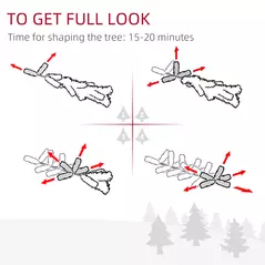 HOMCOM 5FT Indoor Christmas Tree Artificial Decoration Xmas Gift with Metal Stand Branch Tips - 5