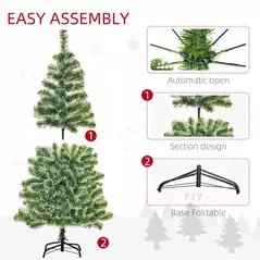 HOMCOM 5FT Indoor Christmas Tree Artificial Decoration Xmas Gift with Metal Stand Branch Tips - 6
