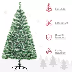 HOMCOM 5FT Indoor Christmas Tree Artificial Decoration Xmas Gift with Metal Stand Branch Tips - 4