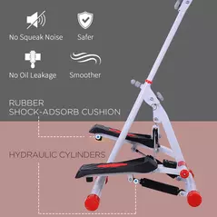 HOMCOM Stepper w/ Handle Hand Grip Workout Fitness Machine For Fitness Aerobic Exercise Home Gym Red - 7