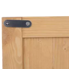 Outsunny Small Shed, Wooden Garden Shed with Openable Hinged Roof and Removable Shelf, Outdoor Tool Storage Cabinet Chest with Double Doors, 74 x 43 x 88 cm, Natural Wood Finish - 8