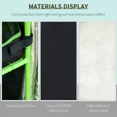 Outsunny Grow Tent Reflective Mylar Hydroponic with Adjustable Vents and Floor Tray for Indoor Plant Growing, 80 x 80 x 160 cm (31.5" x 31.5" x 63") - 5