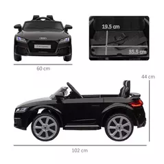 HOMCOM Kids Licensed Audi TT Ride-On Car 12V Battery w/ Remote Suspension Headlights and MP3 Player 2.5-5km/h Black - 3
