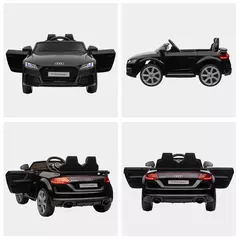 HOMCOM Kids Licensed Audi TT Ride-On Car 12V Battery w/ Remote Suspension Headlights and MP3 Player 2.5-5km/h Black - 8