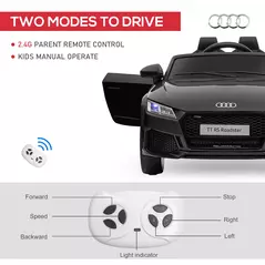 HOMCOM Kids Licensed Audi TT Ride-On Car 12V Battery w/ Remote Suspension Headlights and MP3 Player 2.5-5km/h Black - 5