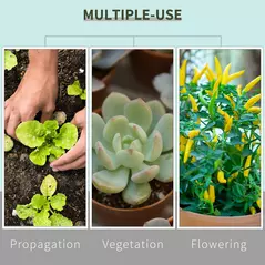 Outsunny Grow Tent Reflective Mylar Hydroponic with Adjustable Vents and Floor Tray for Indoor Plant Growing, 80 x 80 x 160 cm (31.5" x 31.5" x 63") - 6