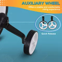 HOMCOM 11 Inch Kids Balance Bike Training Pedal Bicycle W/ Removable Stabilizers EVA Tyres Adjustable Seat Height 2 to 5 Years Gift for Boys Girls Black - 5