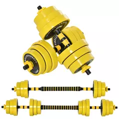 HOMCOM 20KG Dumbbell & Barbell  Adjustable Set Plate Bar Clamp Rod Home Gym Sports Area Exercise Ergonomic - 1