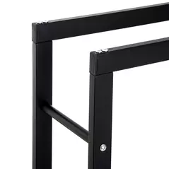 HOMCOM Metal Firewood Log Holder Tall Firewood Rack Indoor Outdoor Fireplace Wood Storage Shelf with Side Rails, Rust-Resistant, Black, 40W x 25D x 100H cm - 7