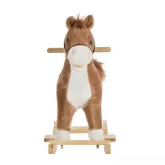 HOMCOM Kids Classic Rocking Horse, with Moving Mouth, Neighing Sounds, Brown - 8