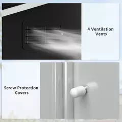 Outsunny 7.7 x 5.7ft Metal Garden Shed, Galvanised Outdoor Tool Storage House with Ventilation Slots and Sliding Doors, Grey - 6