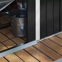 Outsunny 7.7 x 5.7ft Metal Garden Shed, Galvanised Outdoor Tool Storage House with Ventilation Slots and Sliding Doors, Grey - 9