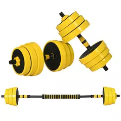 HOMCOM 25KG Dumbbell & Barbell  Adjustable Set Plate Bar Clamp Rod Home Gym Sports Area Exercise Ergonomic - 1