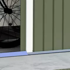 Outsunny 9 x 6ft Metal Garden Shed, Outdoor Storage Tool House with Ventilation Slots, Foundation Kit and Lockable Double Doors, Light Green - 9