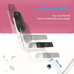 HOMCOM Folding Exercise Bike, Fitness Bicycle Indoor Trainer, 8-Level Magnetic Resistance Adjustable, with LCD Monitor, Pulse Sensor, Pink - 5