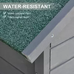 Outsunny Wooden Garden Storage Shed Utility Gardener Cabinet w/ 3 Shelves, Tilted-felt Roof and Two Lockable Doors, 79cm x 49cm x 191.5cm, Dark Grey - 4