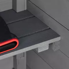 Outsunny Wooden Garden Storage Shed Utility Gardener Cabinet w/ 3 Shelves, Tilted-felt Roof and Two Lockable Doors, 79cm x 49cm x 191.5cm, Dark Grey - 8