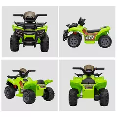 HOMCOM 6V Kids Electric Ride on Car Toddlers Quad Bike All Terrain Vehicle Toy With Music for 18-36 months Green - 8