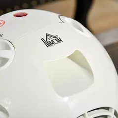 HOMCOM 1500W Small Space Heater, Ceramic Electric Plug in Fan Heater with 3 Heat Setting, Adjustable Temperature, Tip-Over, Overheating Protection, Low Energy, White - 8