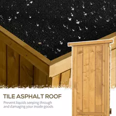 Outsunny Wooden Garden Storage Shed, Compact Utility Sentry Unit, 3-Tier Shelves Tool Cabinet Organizer with Asphalt Roof and Shutter Design, 87cm x 47cm x 160cm - 5