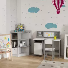 HOMCOM Kids Bookcase, 3 Tier Toy Organiser Storage Unit BookShelf with 3 Non-woven Fabric Drawers, Anti-tip Device, for Bedroom, Children's Room, Playroom, Grey - 9