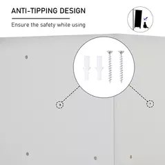 HOMCOM Kids Bookcase, 3 Tier Toy Organiser Storage Unit BookShelf with 3 Non-woven Fabric Drawers, Anti-tip Device, for Bedroom, Children's Room, Playroom, Grey - 7