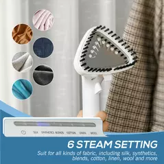 HOMCOM Upright Garment Clothes Steamer with 6 Steam Setting, 45s Fast Heat-up, 1.7L Water Tank and 35g/min steam flow, Wrinkle and Odour Remover Suitable for all Fabrics, 1960W, White - 5