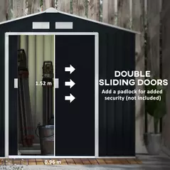 Outsunny 7 x 4ft Weatherproof Shed, Outdoor Bike Storage Shed with Ventilation Slots, Foundation Kit and Lockable Double Doors, Dark Grey - 5