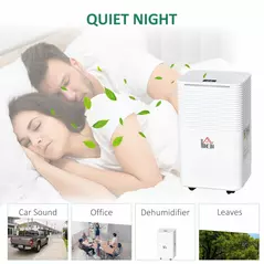 HOMCOM 10L/Day Dehumidifier with 2L Water Tank, Laundry Drying, Automatic Humidity Sensor, Electric Portable Dehumidifier with 24H Timer, 3 Modes for Home Damp, Mould and Condensation - 6
