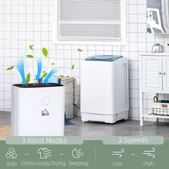 HOMCOM 20L/Day Portable Dehumidifier for Home, with LED Screen, Sleep Mode, 24H Timer, 4L Water Tank, Electric Air Dehumidifier for Damp Laundry Bedroom Basement - 5