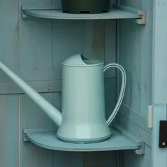 Outsunny Garden Shed Vertical Utility 3 Shelves Shed Wood Outdoor Garden Tool Storage Unit Storage Cabinet, 77 x 54.2 x 179cm - Blue - 8