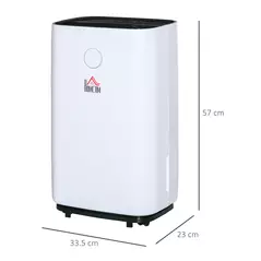 HOMCOM 16L/Day Portable Dehumidifier for Home, with LED Screen, Sleep Mode, 24H Timer, Electric Air Dehumidifier for Damp Laundry Bedroom Basement - 3