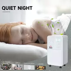 HOMCOM 12L/Day Dehumidifier for Home, Laundry Room, Bedroom, Basement, Electric Moisture Air De-Humidifier with 4 Modes, Continuous Drainage, 24H Timer, Digital Humidity Display - 5