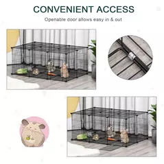 PawHut Pet Playpen DIY Small Animal Cage Metal Fence with Door, 22 Pieces, for Bunny Chinchilla Hedgehog Guinea Pig - 7