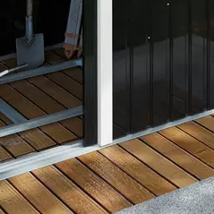 Outsunny 9ft x 4ft Metal Garden Shed, Outdoor Tool House with Foundation Kit, Ventilations and Double Doors, Dark Grey - 8