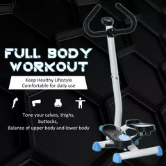 HOMCOM Twister Stepper, Step Machine with Adjustable Resistance, LCD Screen - Blue - 5