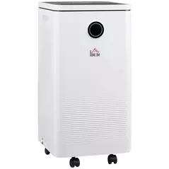 HOMCOM 10L/Day Dehumidifier with WiFi Smart App Control, 2.5L Water Tank, Digital Display, Sleep Mode, 24H Timer, Laundry Clothes Drying, for Home and Large Room Basement - 1