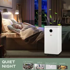 HOMCOM 10L/Day Dehumidifier with WiFi Smart App Control, 2.5L Water Tank, Digital Display, Sleep Mode, 24H Timer, Laundry Clothes Drying, for Home and Large Room Basement - 7