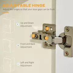 HOMCOM Kitchen Cupboard, Modern Kitchen Storage Cabinet with Shelves and Drawer, Free Standing Kitchen Sideboard, 166 cm, White - 6