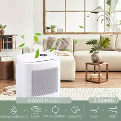HOMCOM 10L/Day 2200ML Portable Quiet Dehumidifier with WiFi Smart App Control, Electric Moisture Air Dehumidifier for Home Laundry Basement - 6