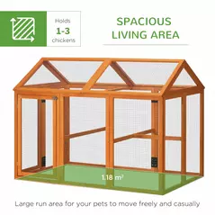 PawHut Large Chicken Run, Wooden Chicken coop, with Combinable Design - Wood Effect - 4