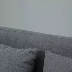 HOMCOM 2 Seater Sofa, Modern Fabric Loveseat Sofa, Small Couch with 2 Pillows, Armrest and Wood Legs for Living Room, Bedroom, Home Office, Grey - 9