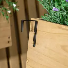 Outsunny Wall-mounted Wooden Garden Planters with Trellis, Drainage Holes and 3 Planter Boxes for Patio, Natural - 9