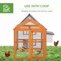 PawHut Large Chicken Run, Wooden Chicken coop, with Combinable Design - Wood Effect - 6